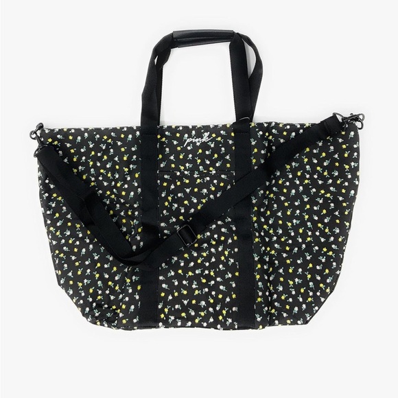 PINK Victoria's Secret Black Floral Tote - Picture 1 of 4